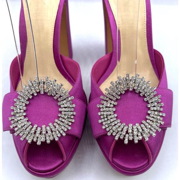 Alexandre Birman Madelina Curve 120 Pink Crystal Platform Heels Size 38 - Picture 6 of 10